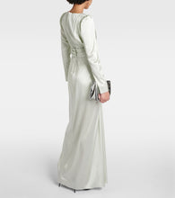 Dolce&Gabbana Gathered front-slit silk-blend gown