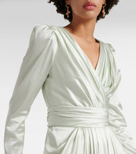 Dolce&Gabbana Gathered front-slit silk-blend gown