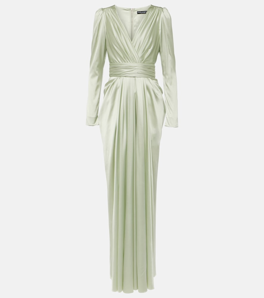 Dolce&Gabbana Gathered front-slit silk-blend gown. Dolce&Gabbana 褶皱前开衩真丝混纺礼服