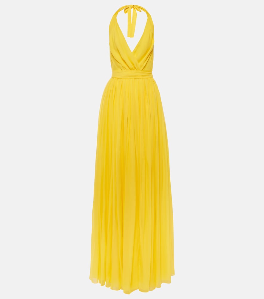 Dolce&Gabbana Halterneck silk chiffon gown. Dolce&Gabbana 露背真丝雪纺礼服