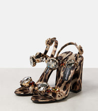 Dolce&Gabbana Keira 105 leopard-print satin sandals
