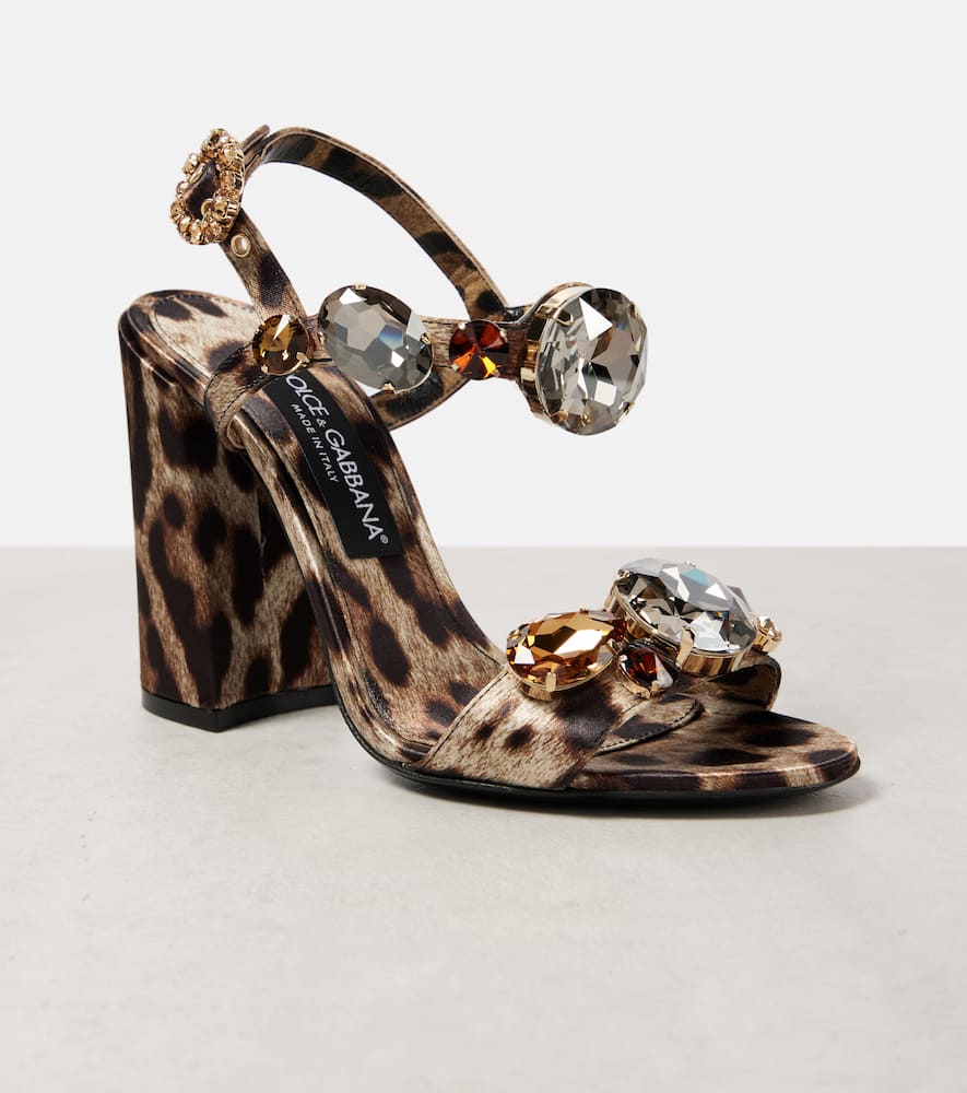 Dolce&Gabbana Keira 105 leopard-print satin sandals