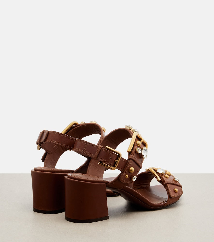 Dolce&Gabbana Keira embellished leather sandals