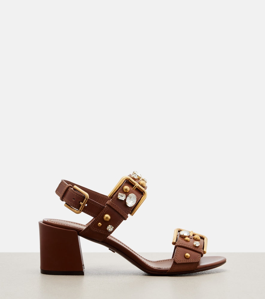Dolce&Gabbana Keira embellished leather sandals