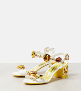 Dolce&Gabbana Keira embellished patent leather sandals
