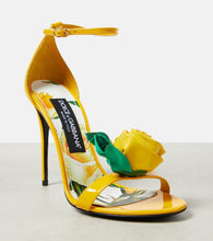 Dolce&Gabbana Keira floral-appliqu√É¬© patent leather sandals