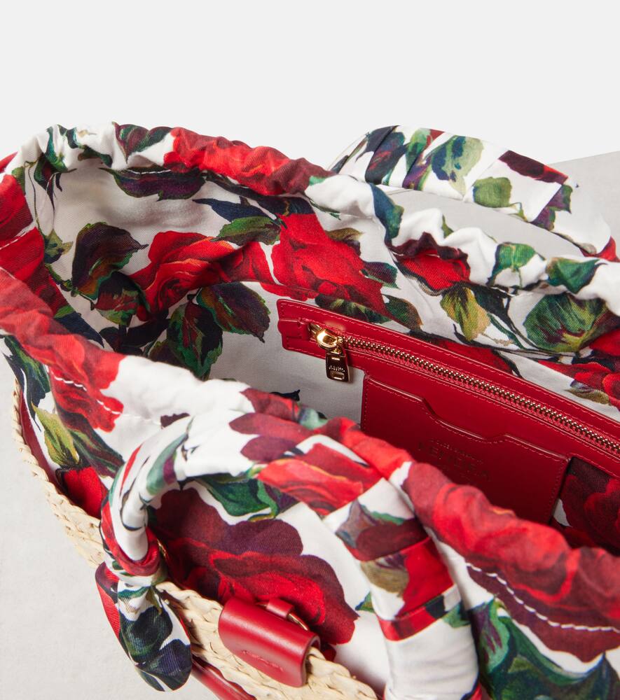 Dolce&Gabbana Kendra Small raffia basket bag