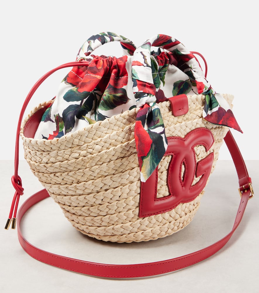 Dolce&Gabbana Kendra Small raffia basket bag