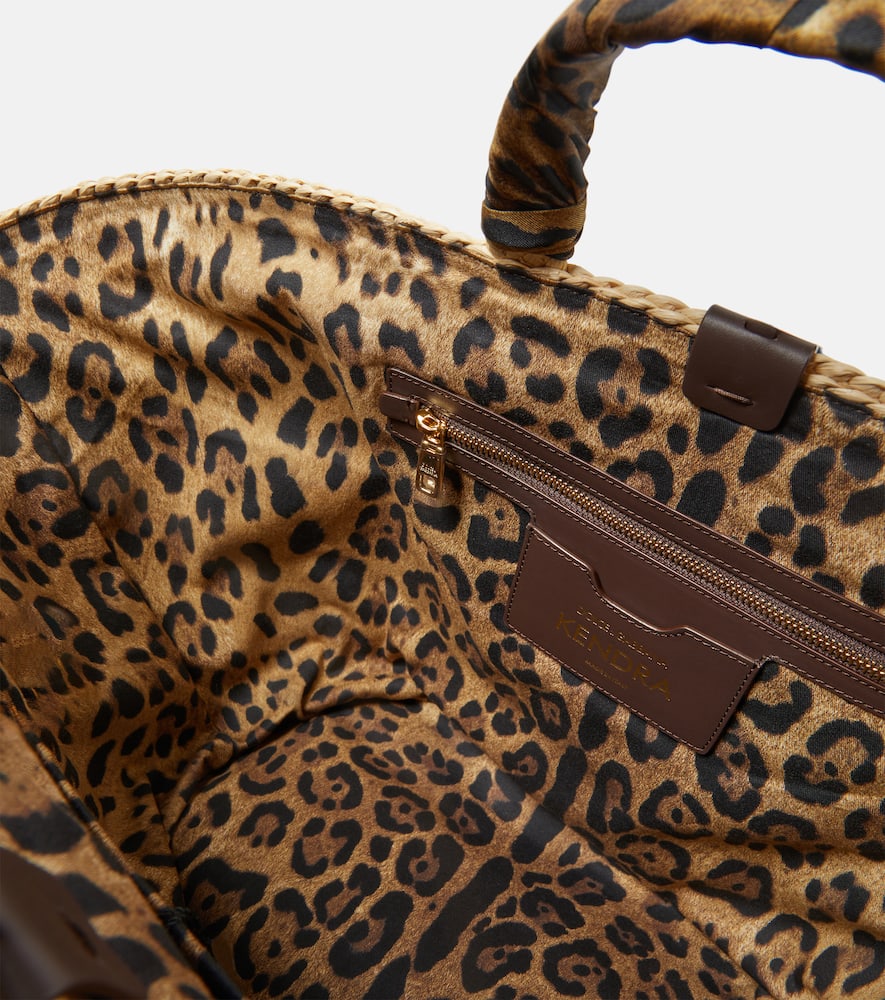 Dolce&Gabbana Kendra leather-trimmed raffia tote bag