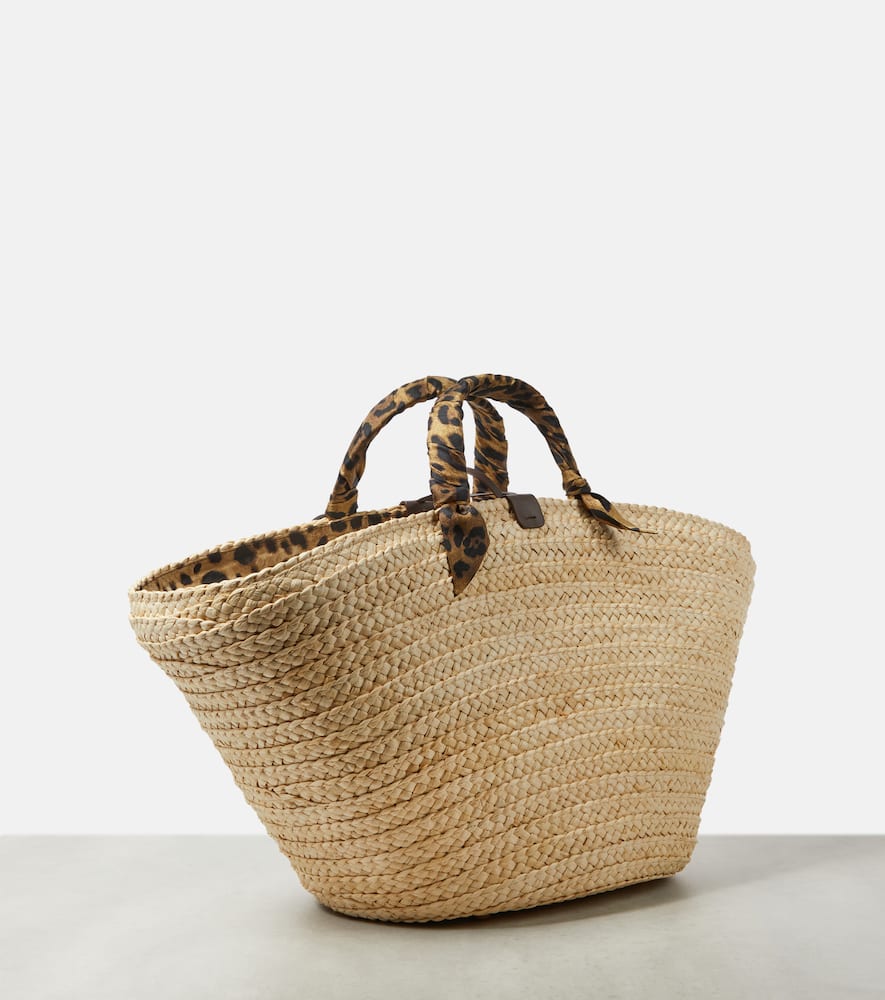 Dolce&Gabbana Kendra leather-trimmed raffia tote bag