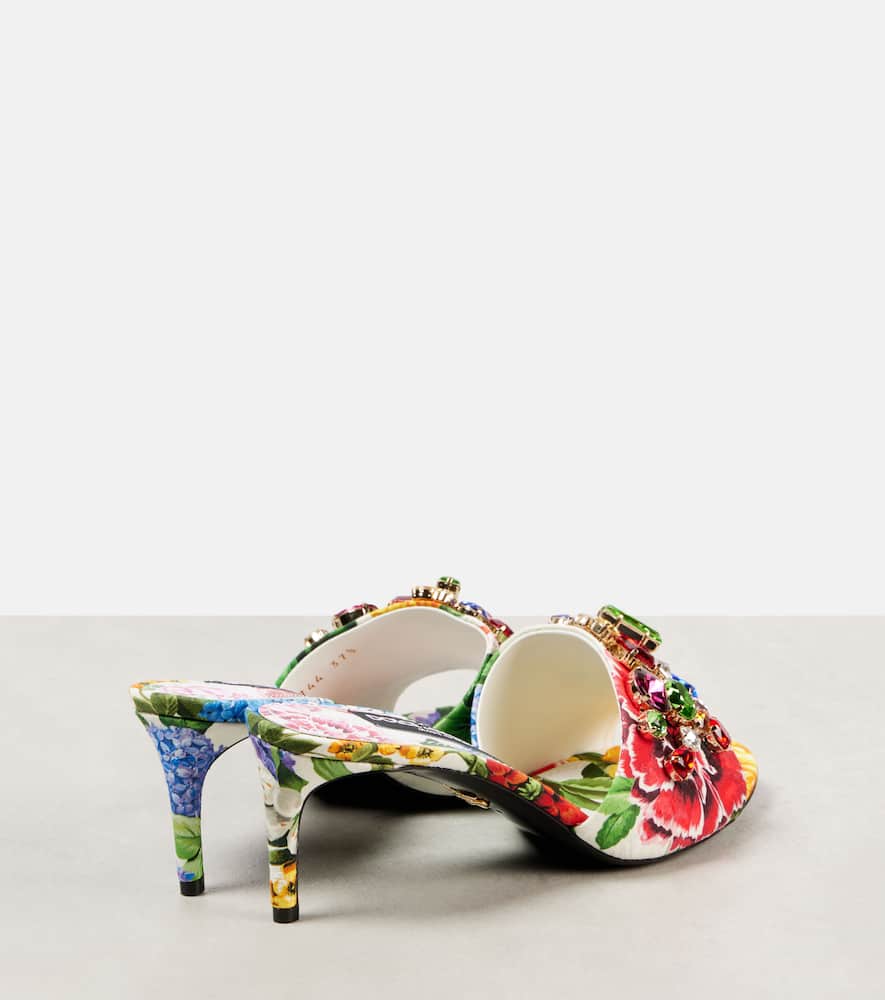 Dolce&Gabbana Kiera floral embellished brocade mules