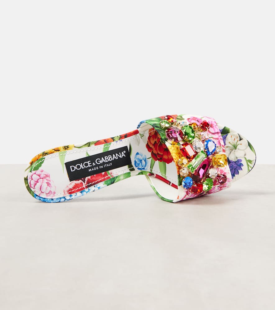 Dolce&Gabbana Kiera floral embellished brocade mules