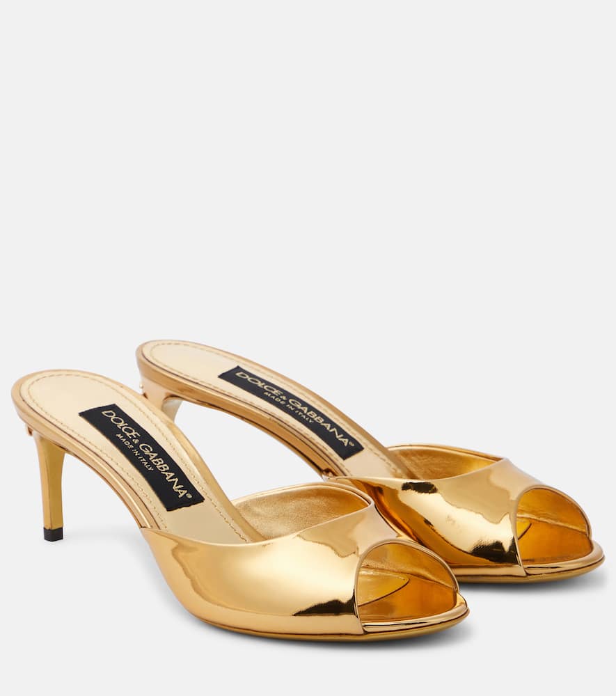 Dolce&Gabbana Kiera mirrored leather mules
