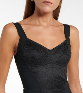 Dolce&Gabbana Lace-paneled bustier dress