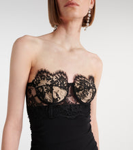 Dolce&Gabbana Lace-trimmed bustier gown