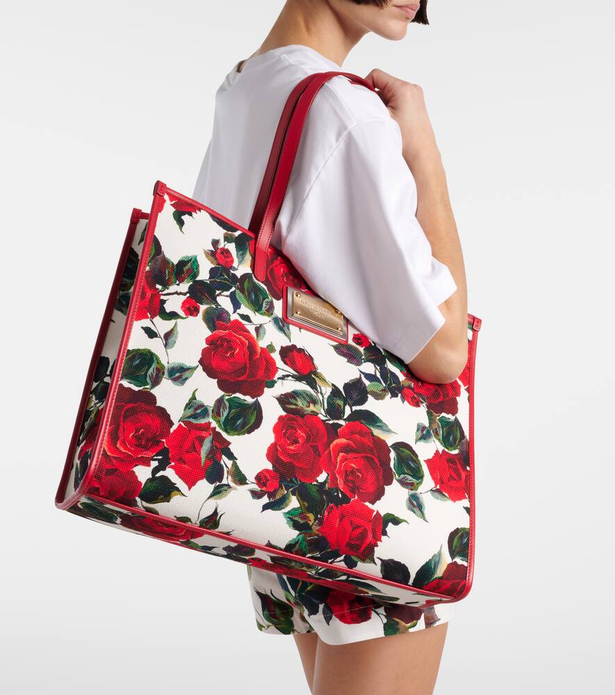 Dolce&Gabbana Large leather-trimmed canvas shopper