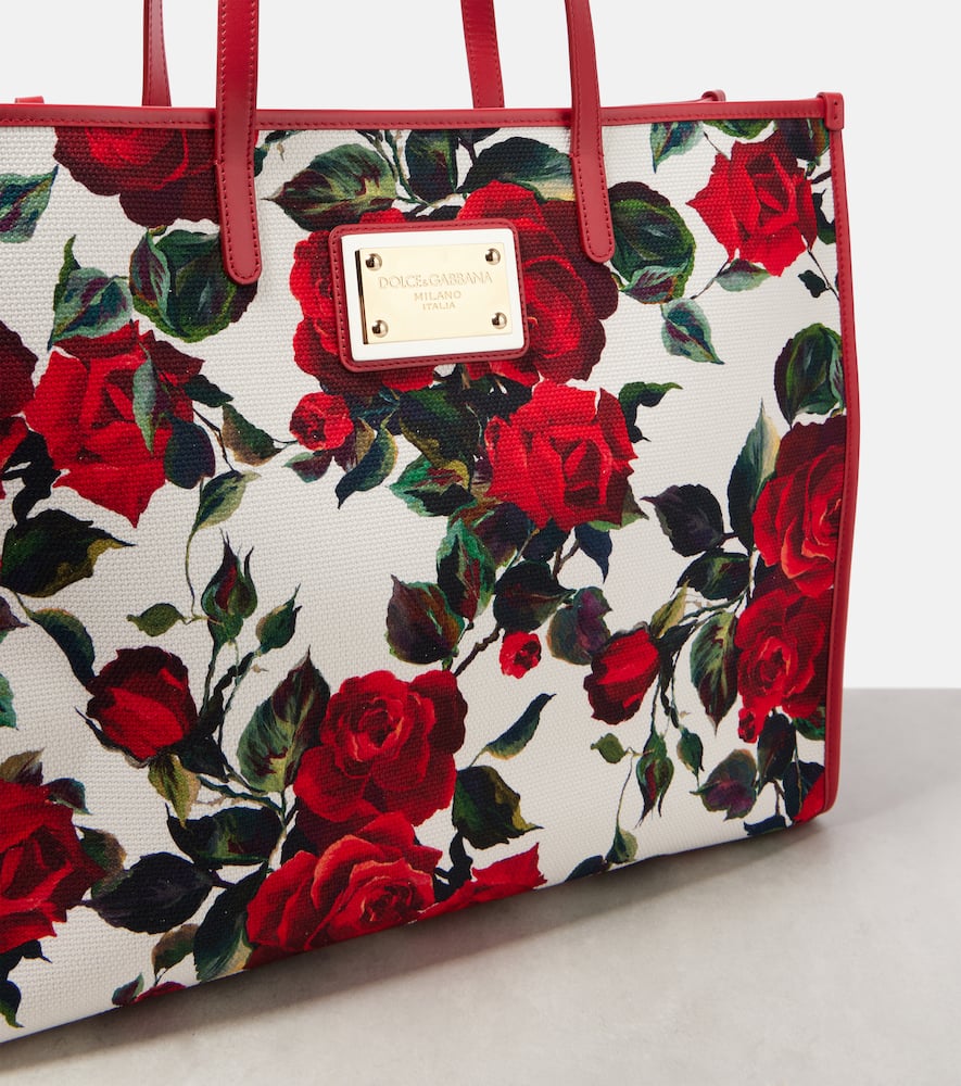 Dolce&Gabbana Large leather-trimmed canvas shopper