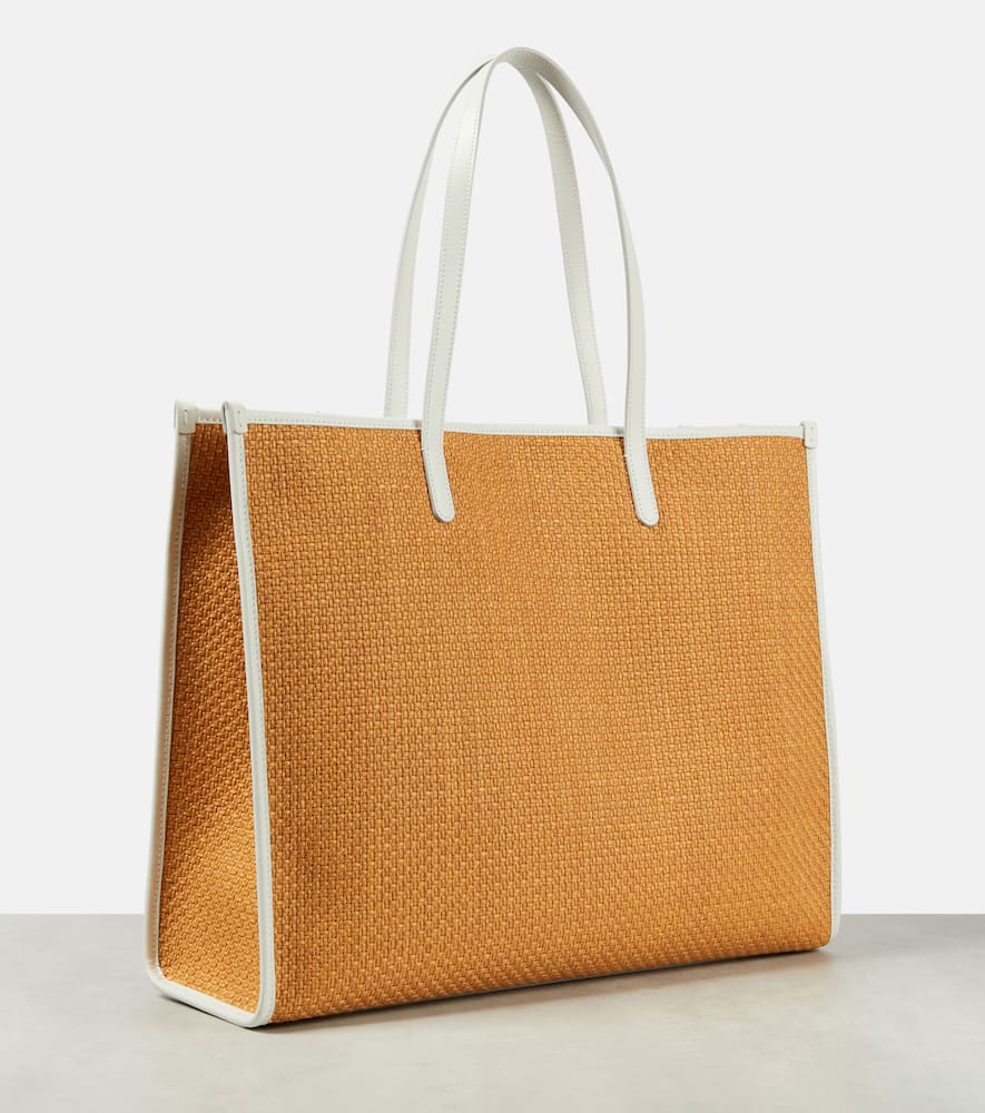 Dolce&Gabbana Large leather-trimmed raffia shopper