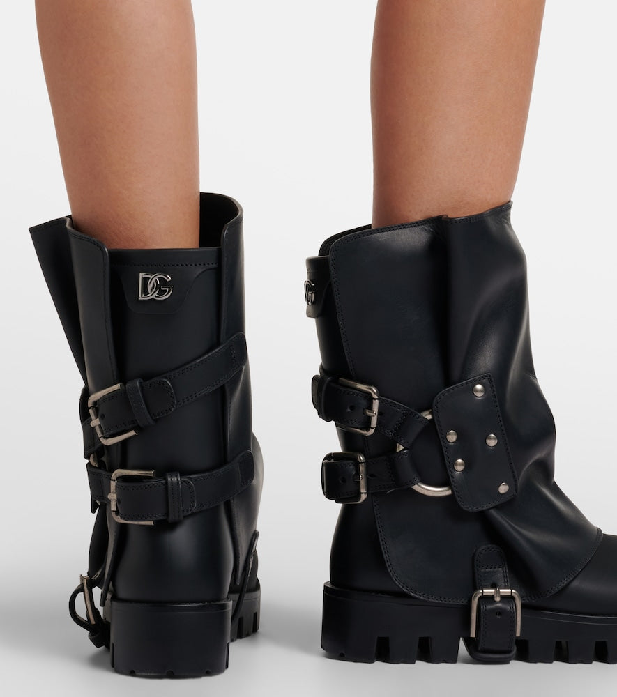 Dolce&Gabbana Leather biker boots