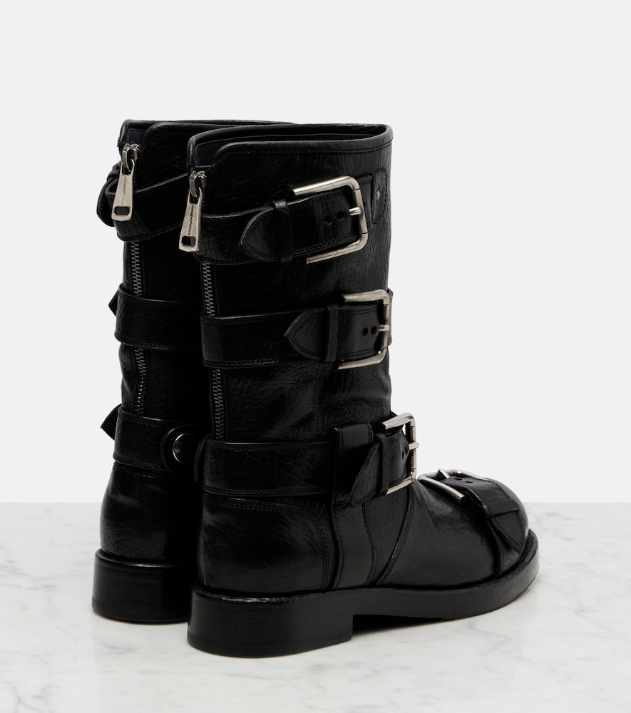 Dolce&Gabbana Leather biker boots