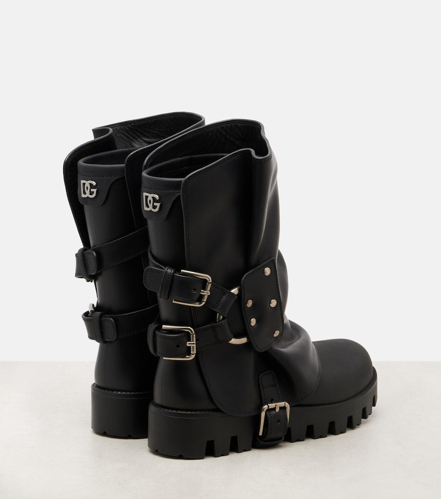 Dolce&Gabbana Leather biker boots