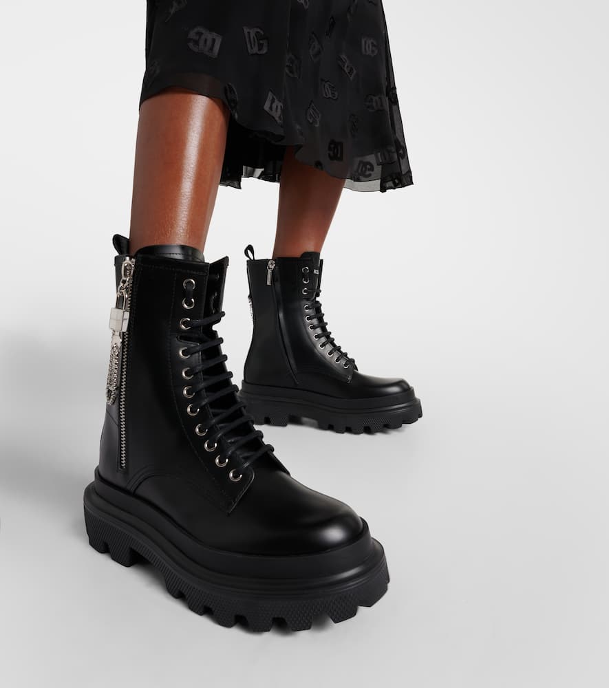 Dolce&Gabbana Leather combat boots