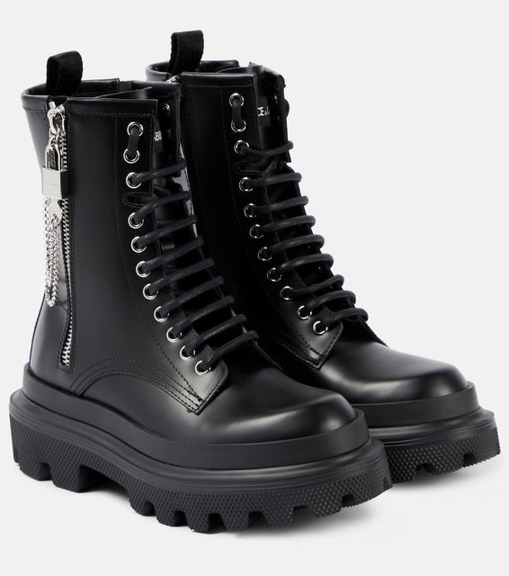Dolce&Gabbana Leather combat boots