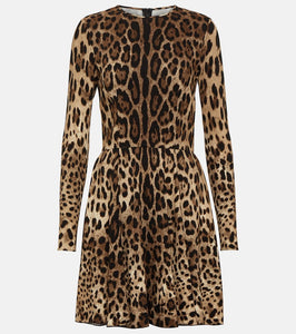 Dolce&Gabbana Leopard-print jersey minidress