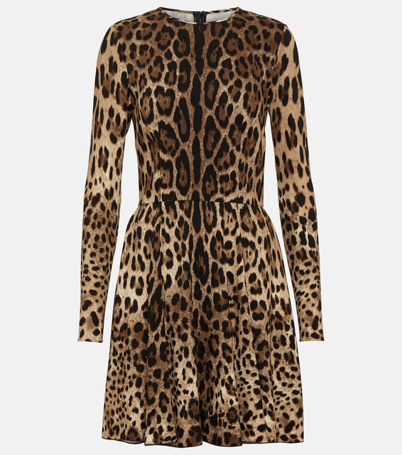 Dolce&Gabbana Leopard-print jersey minidress
