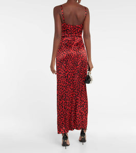 Dolce&Gabbana Leopard-print silk-blend satin gown