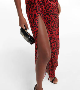 Dolce&Gabbana Leopard-print silk-blend satin gown