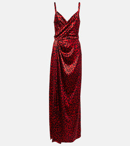 Dolce&Gabbana Leopard-print silk-blend satin gown
