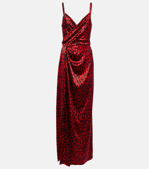 Dolce&Gabbana Leopard-print silk-blend satin gown