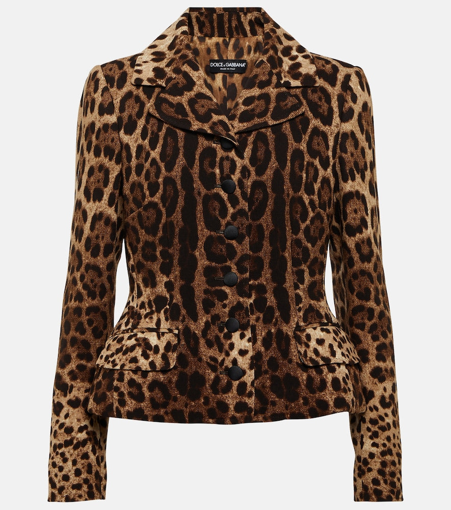 Dolce&Gabbana Leopard-print wool  jacket - Dolce&Gabbana 豹纹羊毛外套