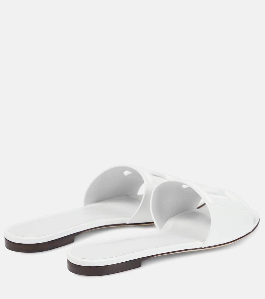 Dolce&Gabbana Logo cutout leather slides