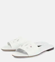 Dolce&Gabbana Logo cutout leather slides