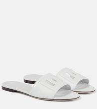 Dolce&Gabbana Logo cutout leather slides