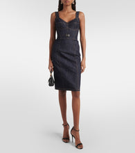 Dolce&Gabbana Logo embroidered denim midi dress