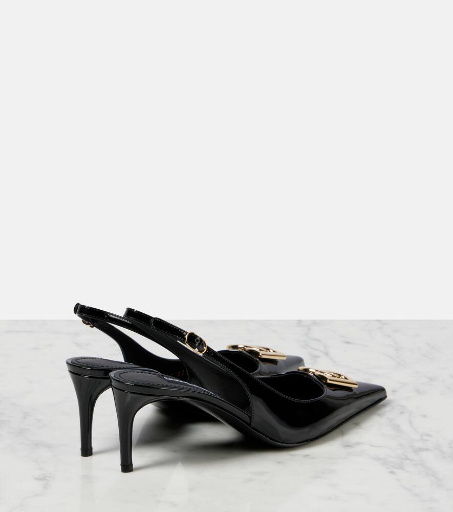 Dolce&Gabbana Logo leather slingback pumps