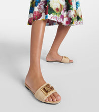 Dolce&Gabbana Logo raffia slides