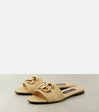 Dolce&Gabbana Logo raffia slides
