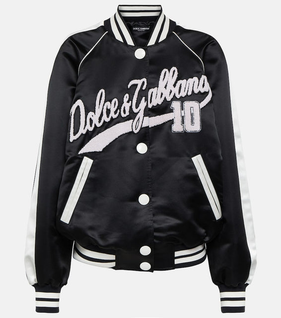 Dolce&Gabbana Logo satin varsity jacket