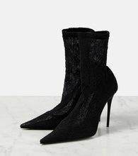 Dolce&Gabbana Lollo lace and leather ankle boots