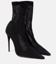 Dolce&Gabbana Lollo lace and leather ankle boots
