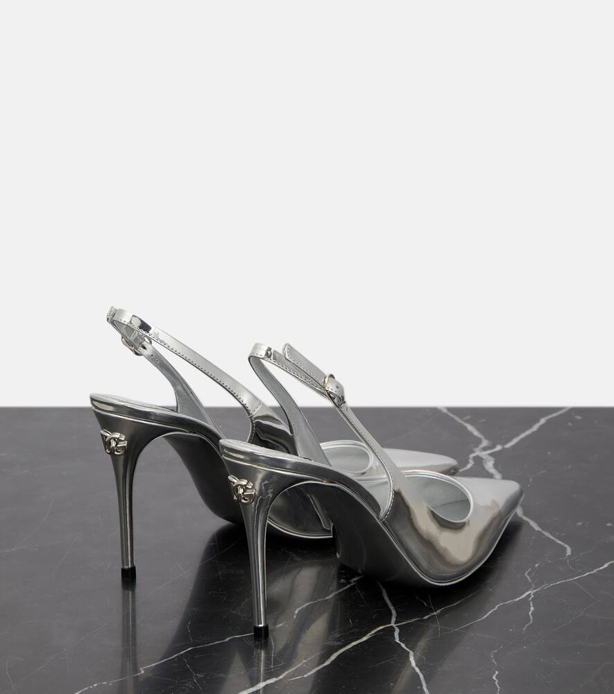 Dolce&Gabbana Lollo mirrored leather slingback pumps