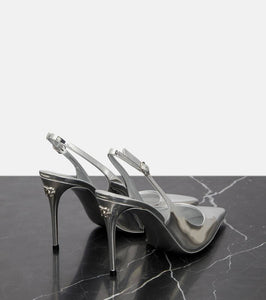 Dolce&Gabbana Lollo mirrored leather slingback pumps