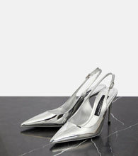 Dolce&Gabbana Lollo mirrored leather slingback pumps