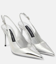 Dolce&Gabbana Lollo mirrored leather slingback pumps