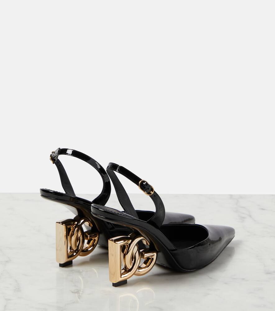 Dolce&Gabbana Lollo patent leather slingback pumps