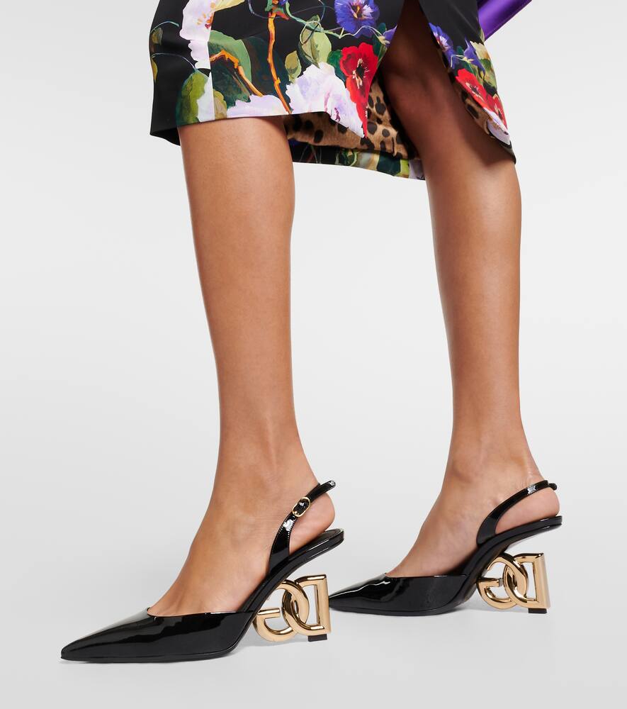 Dolce&Gabbana Lollo patent leather slingback pumps